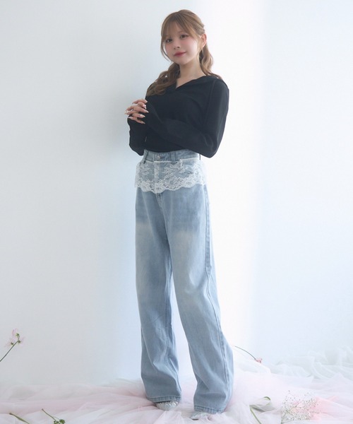 TITTY&CO.（ティティーアンドコー）の「レーストリムパーカー（パーカー・レディース・グレー/ブラック/ホワイト・FREE）」の18枚目の写真