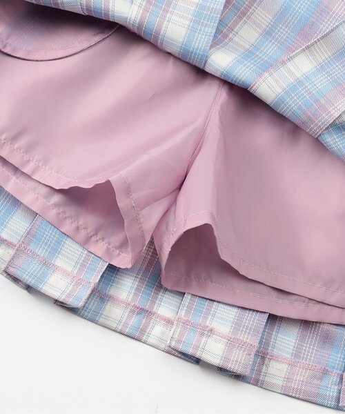 algy（アルジー）の「プリーツスカパン（スカート・キッズ・サックスブルー/アイボリー/グレー/チェック・X-SMALL/MEDIUM/SMALL/XX-SMALL）」の10枚目の写真