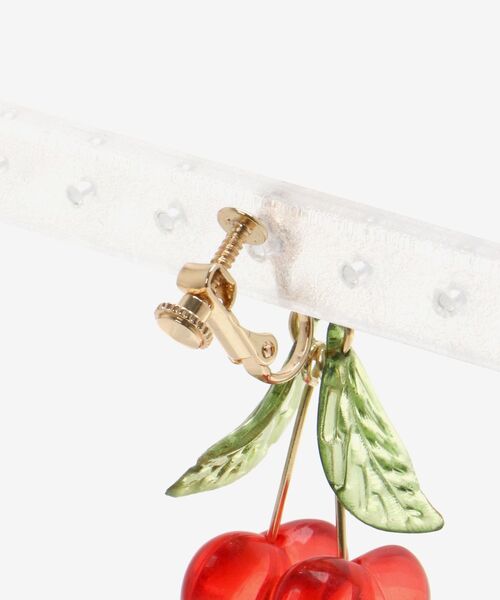 MAJESTIC LEGON（マジェスティックレゴン）の「ガーリーモチーフイヤリング（イヤリング・レディース・アイボリー/レッド・FREE）」の9枚目の写真