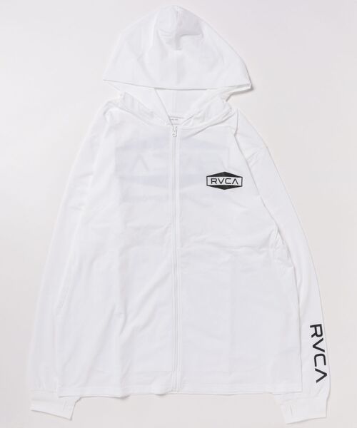 RVCA(ルーカ)の「RVCA メンズ ILL RVCA HEX BOX SFHD 長袖サーフTシャツ 【2025年春夏モデル】/ルーカ長袖ジップアップパーカーラッシュガード(水着)(ラッシュガード・メンズ・ブラック系その他/ブラック/ホワイト/ベージュ・SMALL/LARGE/X-LARGE/MEDIUM)」の1枚目の写真