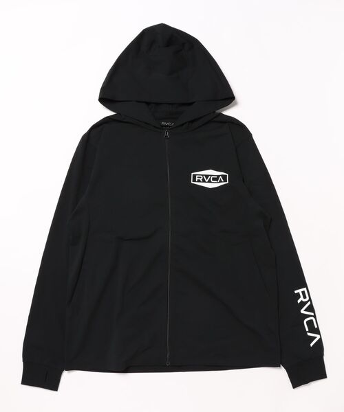 RVCA(ルーカ)の「RVCA メンズ ILL RVCA HEX BOX SFHD 長袖サーフTシャツ 【2025年春夏モデル】/ルーカ長袖ジップアップパーカーラッシュガード(水着)(ラッシュガード・メンズ・ブラック系その他/ブラック/ホワイト/ベージュ・SMALL/LARGE/X-LARGE/MEDIUM)」の2枚目の写真