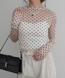 ポルカドットシアートップス