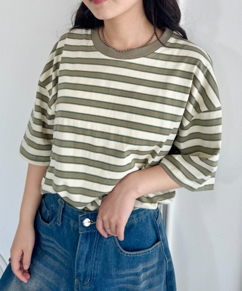 ANTONELLI 24AW Tシャツ・カットソー マルチカラー セール】【4色展開】マルチボーダーリンガーTシャツ（Tシャツ