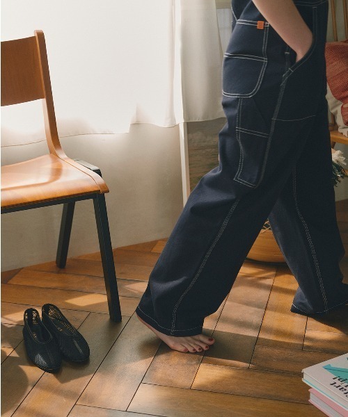 UNIVERSAL OVERALL(ユニバーサルオーバーオール)の「◆【UNIVERSAL OVER ALLコラボ】サロペット(サロペット/オーバーオール・レディース・ホワイト系その他/グリーン/ネイビー・MEDIUM)」の8枚目の写真