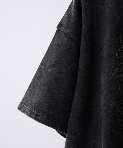 CLEL】ヘビーウェイト 刺繍デザインスウェット S ブラック