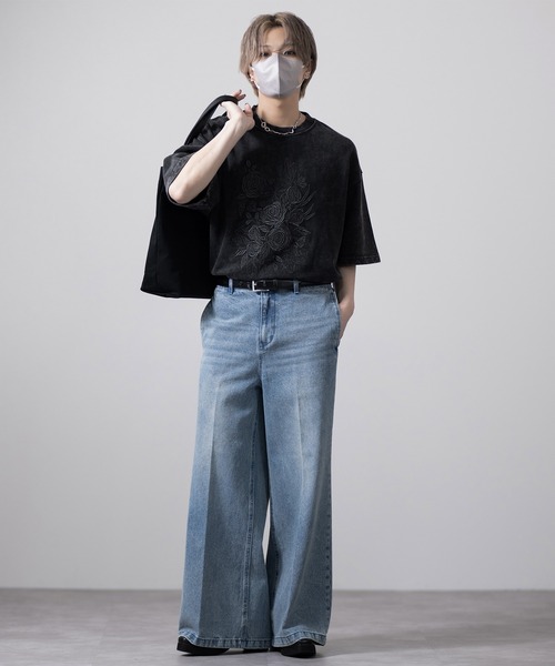 CLEL(クレイル)の「【CLEL】Light Oz Embroidered Design Short Sleeve Sweat/ライトオンス 刺繍デザイン半袖スウェット(Tシャツ/カットソー・メンズ・ダークグリーン/ブラック/チャコールグレー・S/M/XS/L)」の5枚目の写真