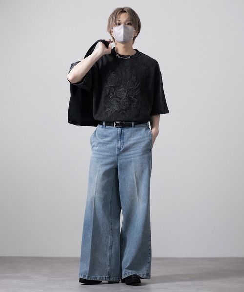 CLEL(クレイル)の「【CLEL】Light Oz Embroidered Design Short Sleeve Sweat/ライトオンス 刺繍デザイン半袖スウェット(Tシャツ/カットソー・メンズ・ダークグリーン/ブラック/チャコールグレー・S/M/XS/L)」の4枚目の写真