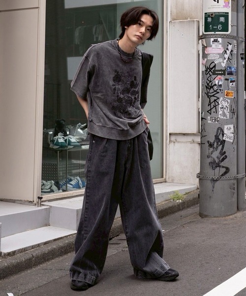 CLEL】Light Oz Embroidered Design Short Sleeve Sweat/ライト