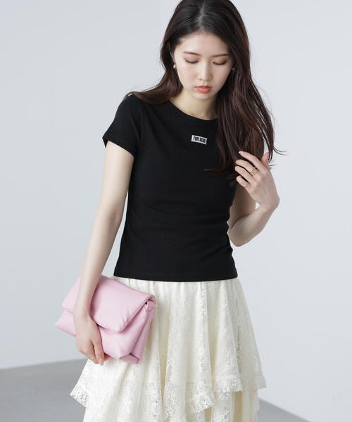 FREE'S MART(フリーズマート)の「◆ロゴ刺繍タグTシャツ(Tシャツ/カットソー・レディース・レッド/ブラック/ホワイト・FREE)」の6枚目の写真