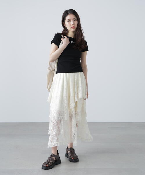 FREE'S MART(フリーズマート)の「◆ロゴ刺繍タグTシャツ(Tシャツ/カットソー・レディース・レッド/ブラック/ホワイト・FREE)」の8枚目の写真