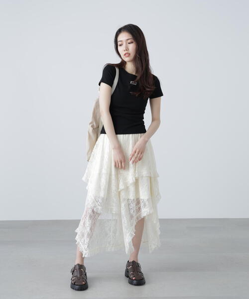 FREE'S MART(フリーズマート)の「◆ロゴ刺繍タグTシャツ(Tシャツ/カットソー・レディース・レッド/ブラック/ホワイト・FREE)」の9枚目の写真