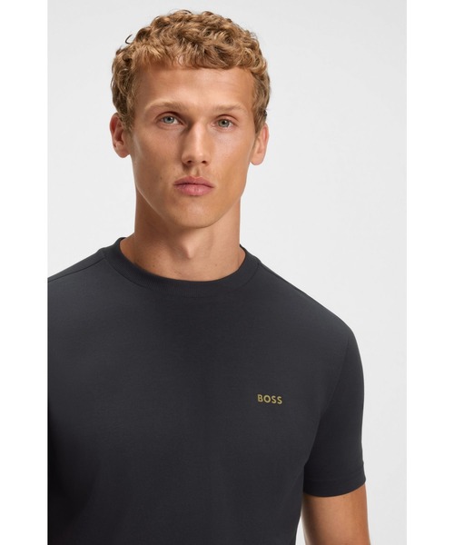 BOSS(ボス)の「レギュラーフィットTシャツ ストレッチコットン コントラストロゴ(Tシャツ/カットソー・メンズ・ブラック/ダークブルー/ホワイト・L/XXL/XL/M/S/XXXL)」の12枚目の写真