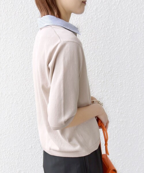 【シップス　ウィメン】【WEB限定】〈手洗い可能〉ダブルカラー ショート スリーブ ポロ セール】【WEB限定】〈手洗い可能〉ダブルカラー ショート
