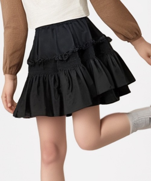 ティアード フリル ブラック スカート カットティアードフリルスカート – WEGO ONLINE STORE