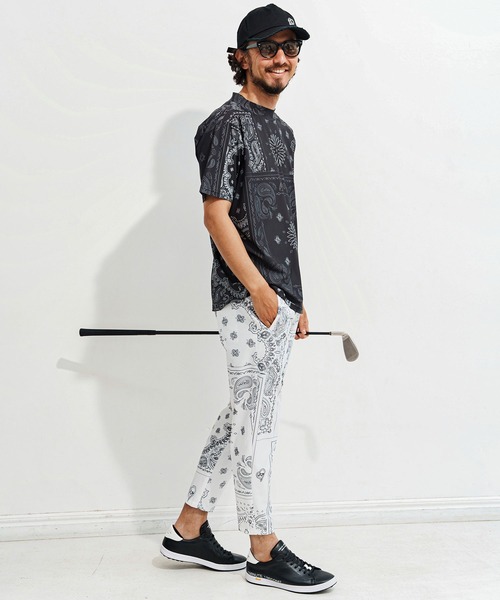 1minute 1second(ワンミニットワンセカンド)の「mp13514-bandana pattern tapered pants テーパードパンツ(その他パンツ・メンズ・ブラック×ホワイト/ホワイト×ブラック/ブラック×ブルー・S/M/L/XL)」の12枚目の写真