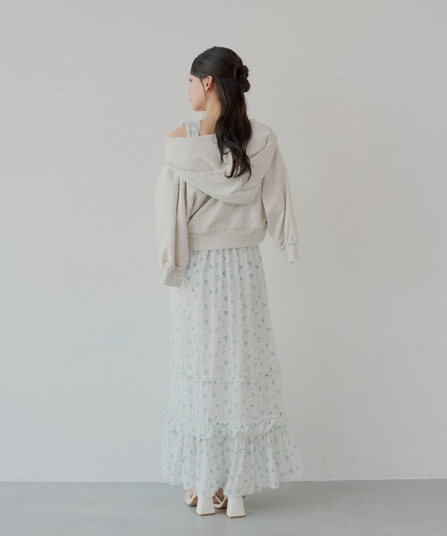 Chico（チコ）の「【5色展開】ショート丈ピグメントダブルジップパーカー（パーカー・レディース・オートミール/ネイビー/ピンク/グレー/チャコールグレー・FREE）」の8枚目の写真