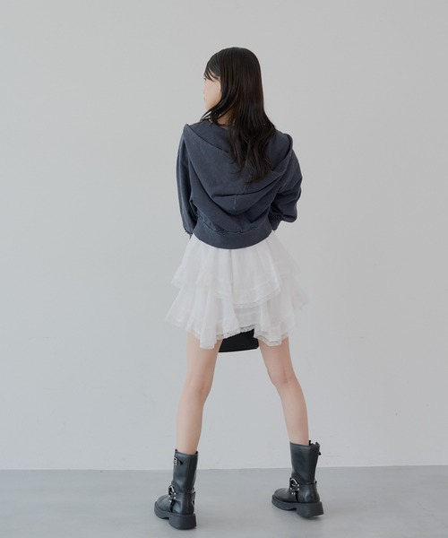 Chico（チコ）の「【5色展開】ショート丈ピグメントダブルジップパーカー（パーカー・レディース・オートミール/ネイビー/ピンク/グレー/チャコールグレー・FREE）」の21枚目の写真