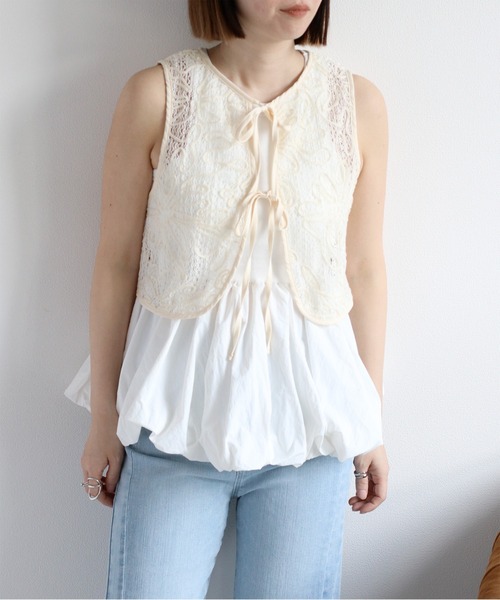 cepo（セポ）の「カップ付きドッキングタンクトップ（タンクトップ・レディース・ホワイト/ブラック・M）」の9枚目の写真