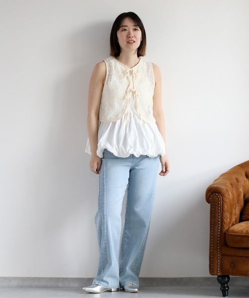 cepo（セポ）の「カップ付きドッキングタンクトップ（タンクトップ・レディース・ホワイト/ブラック・M）」の3枚目の写真