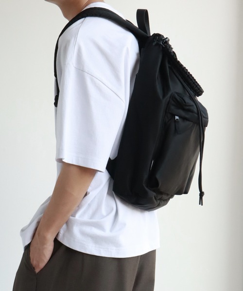 アダムパテック　タグ付き ADAMPATEK/アダムパテック】double pockets drawstring backpack