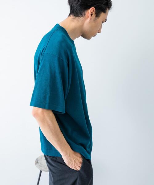 crepuscule（クレプスキュール）の「『別注』crepuscule×UR　Washi Knit Short-Sleeve T-shirts（ニット/セーター・メンズ・チャコールグレー/ブラック/グリーン・1/2）」の4枚目の写真