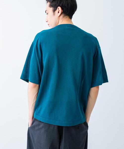 crepuscule（クレプスキュール）の「『別注』crepuscule×UR　Washi Knit Short-Sleeve T-shirts（ニット/セーター・メンズ・チャコールグレー/ブラック/グリーン・1/2）」の5枚目の写真