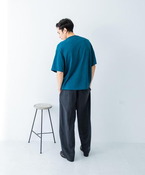 crepuscule（クレプスキュール）の「『別注』crepuscule×UR　Washi Knit Short-Sleeve T-shirts（ニット/セーター・メンズ・チャコールグレー/ブラック/グリーン・1/2）」の7枚目の写真