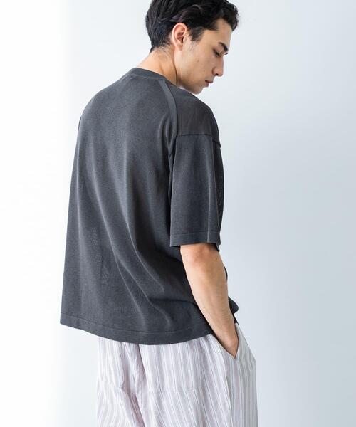 crepuscule（クレプスキュール）の「『別注』crepuscule×UR　Washi Knit Short-Sleeve T-shirts（ニット/セーター・メンズ・チャコールグレー/ブラック/グリーン・1/2）」の19枚目の写真