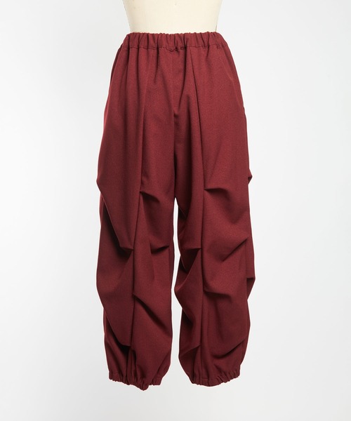 gomme（ゴム）の「ウーリーツイル　リンプルパンツ（その他パンツ・レディース・ボルドー/ブラック/チャコールグレー・MEDIUM）」の13枚目の写真