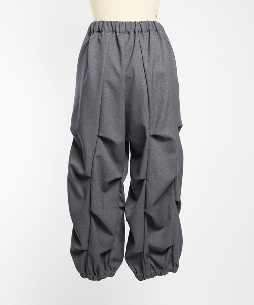 gomme（ゴム）の「ウーリーツイル　リンプルパンツ（その他パンツ・レディース・ボルドー/ブラック/チャコールグレー・MEDIUM）」の18枚目の写真