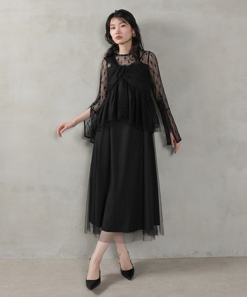 Kana(カナ)の「ワンショルダーリボンビスチェ クラシカルレース 2点セット ワンピース パーティー ドレス 結婚式 お呼ばれ オケージョン(ドレス・レディース・ブラック/グレー/ブラウン・M)」の10枚目の写真
