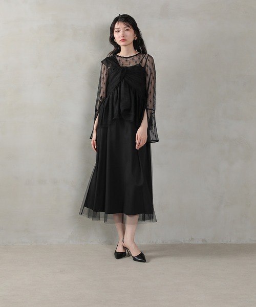 Kana(カナ)の「ワンショルダーリボンビスチェ クラシカルレース 2点セット ワンピース パーティー ドレス 結婚式 お呼ばれ オケージョン(ドレス・レディース・ブラック/グレー/ブラウン・M)」の7枚目の写真