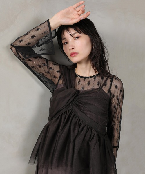 Kana(カナ)の「ワンショルダーリボンビスチェ クラシカルレース 2点セット ワンピース パーティー ドレス 結婚式 お呼ばれ オケージョン(ドレス・レディース・ブラック/グレー/ブラウン・M)」の20枚目の写真