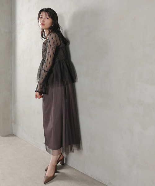 Kana(カナ)の「ワンショルダーリボンビスチェ クラシカルレース 2点セット ワンピース パーティー ドレス 結婚式 お呼ばれ オケージョン(ドレス・レディース・ブラック/グレー/ブラウン・M)」の19枚目の写真