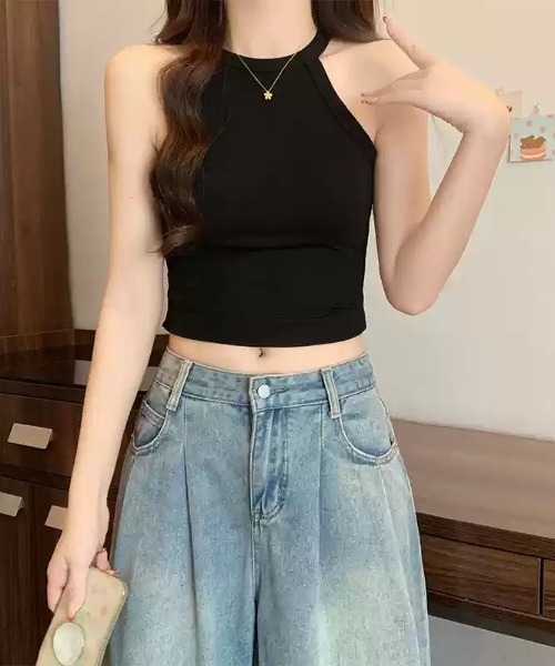 Teem Store(チームストア)の「【カップ付き】アメリカンスリーブショートタンクトップ(タンクトップ・レディース・ベージュ/ホワイト/グレー/ブラック・F)」の12枚目の写真