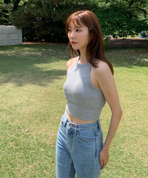 Teem Store(チームストア)の「【カップ付き】アメリカンスリーブショートタンクトップ(タンクトップ・レディース・ベージュ/ホワイト/グレー/ブラック・F)」の18枚目の写真