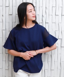 libelle more | 〈接触冷感〉バイオシルケット袖切替えプルオーバー(Tシャツ/カットソー)