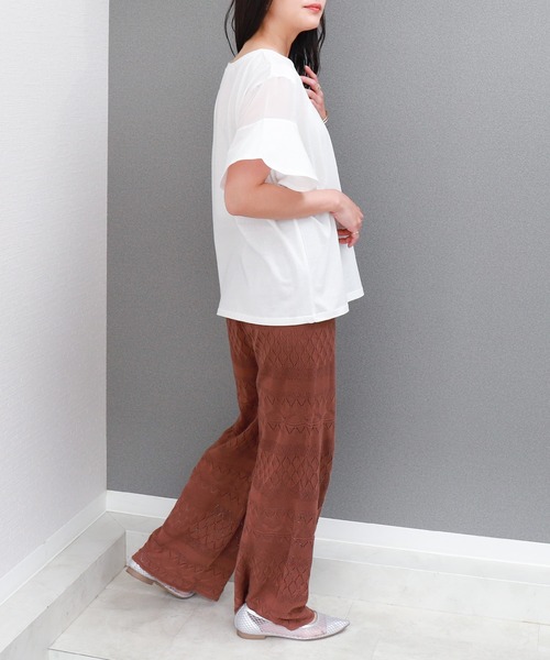 libelle more(リベル モア)の「〈接触冷感〉バイオシルケット袖切替えプルオーバー(Tシャツ/カットソー・レディース・オフホワイト/ネイビー/ラベンダー/ミント・M)」の8枚目の写真