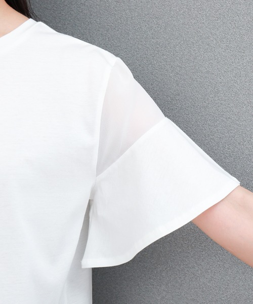 libelle more(リベル モア)の「〈接触冷感〉バイオシルケット袖切替えプルオーバー(Tシャツ/カットソー・レディース・オフホワイト/ネイビー/ラベンダー/ミント・M)」の14枚目の写真