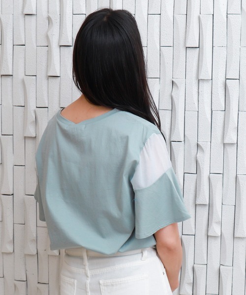 libelle more(リベル モア)の「〈接触冷感〉バイオシルケット袖切替えプルオーバー(Tシャツ/カットソー・レディース・オフホワイト/ネイビー/ラベンダー/ミント・M)」の17枚目の写真