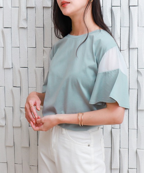libelle more(リベル モア)の「〈接触冷感〉バイオシルケット袖切替えプルオーバー(Tシャツ/カットソー・レディース・オフホワイト/ネイビー/ラベンダー/ミント・M)」の18枚目の写真