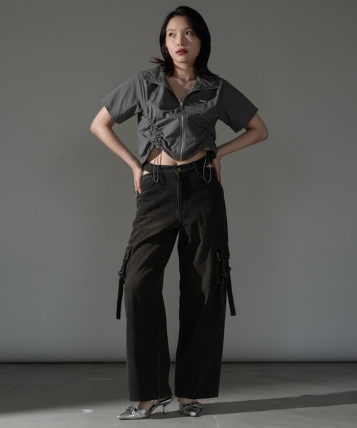 apres jour mignon(アプレジュールミニョン)の「シャーリングジップシャツ【ZOZOTOWN限定アイテム】(シャツ/ブラウス・レディース・ピンク/オフホワイト/チャコールグレー/ブルー・フリー/X-LARGE)」の11枚目の写真