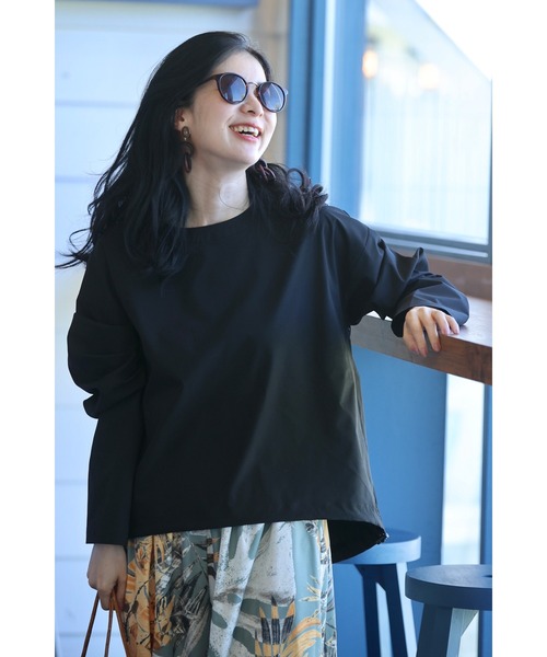 tシャツ （黒）夏もアクティブな私の為のUVカットラッシュガードプルオーバートップス レディース 黒）夏もアクティブな私の為のUVカットラッシュガードプル