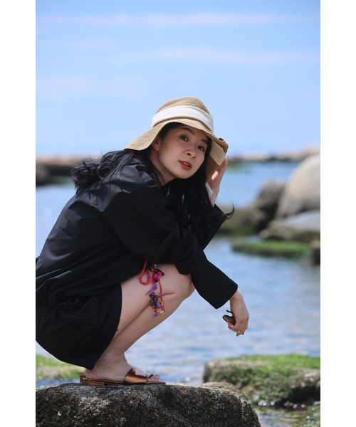 黒）夏もアクティブな私の為のUVカットラッシュガードプル