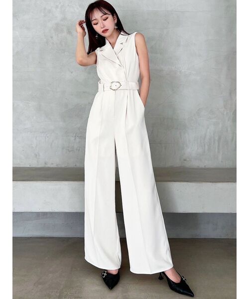 RESEXXY(リゼクシー)の「テーラーワイドコンビネゾン(つなぎ/オールインワン・レディース・アイボリー/ブラック/ワイン・SMALL/MEDIUM)」の14枚目の写真