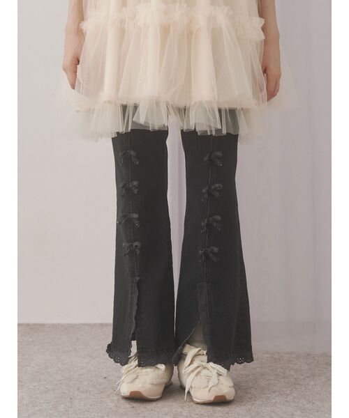 メリージェニー ribbonスリムフレアデニムパンツ セール】ribbonスリムフレアデニムパンツ（デニムパンツ