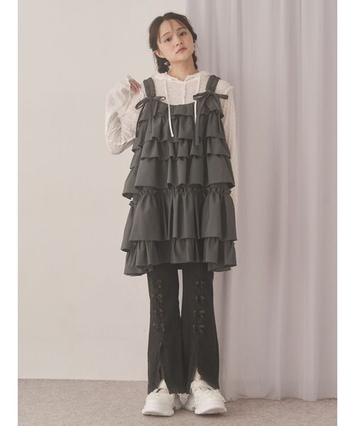 セール】ribbonスリムフレアデニムパンツ（デニムパンツ