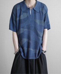 KUUUPY(N[s[)Nuance Lame Skipper Knit Polo - jAX  XLbp[jbg|(|Vc)