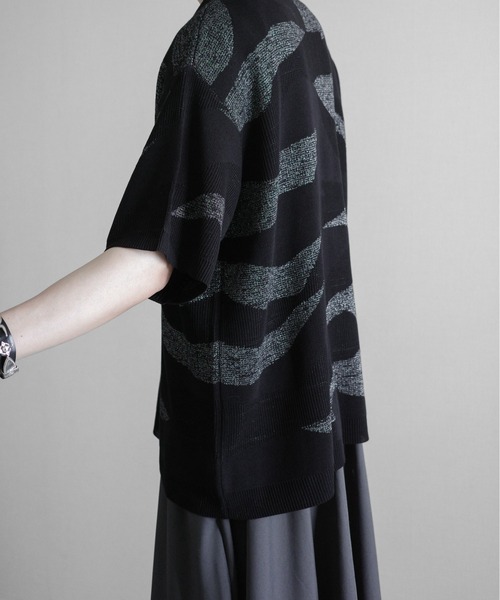 KUUUPY（クーピー）の「Nuance Lame Skipper Knit Polo - ニュアンス ラメ スキッパーニットポロ（ポロシャツ・メンズ・ブルー/ブラック・SMALL/MEDIUM/LARGE）」の6枚目の写真