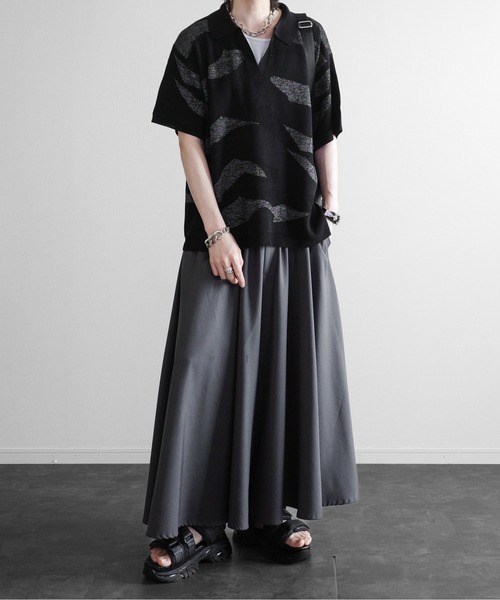 KUUUPY（クーピー）の「Nuance Lame Skipper Knit Polo - ニュアンス ラメ スキッパーニットポロ（ポロシャツ・メンズ・ブルー/ブラック・SMALL/MEDIUM/LARGE）」の17枚目の写真